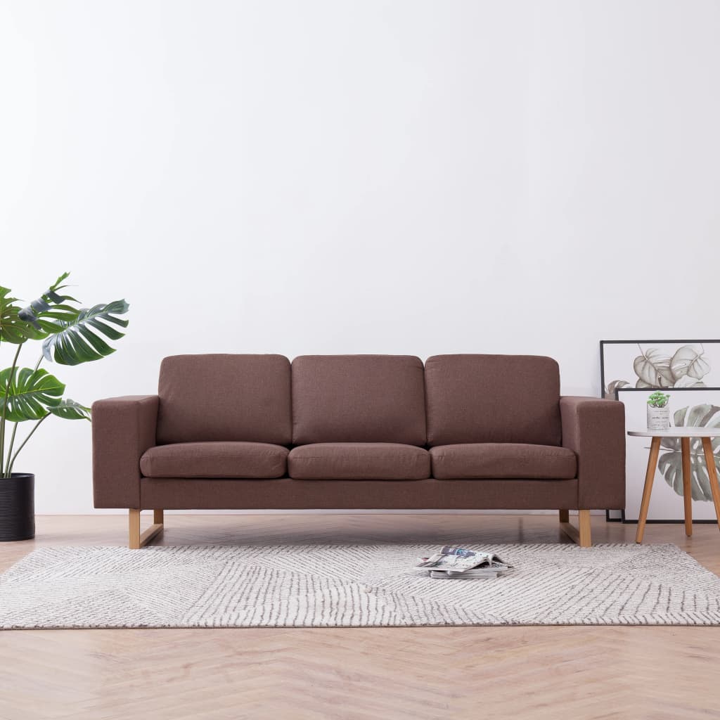 vidaXL Sofa 3-Sitzer Stoff Hellgrau