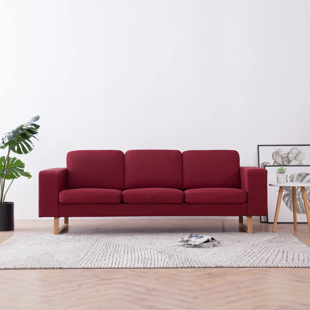 vidaXL Sofa 3-Sitzer Stoff Hellgrau