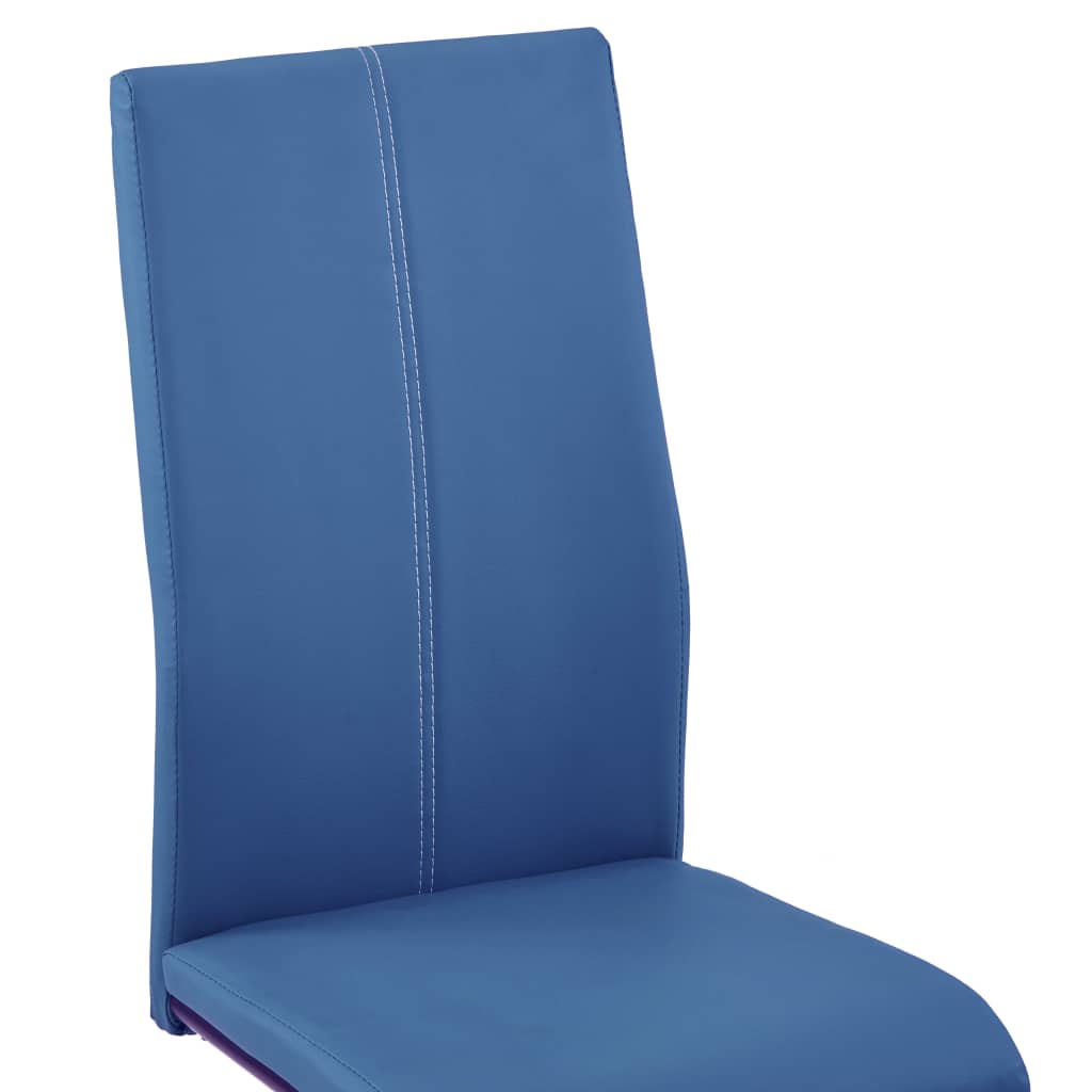 vidaXL Freischwinger 2 Stk. Blau Kunstleder