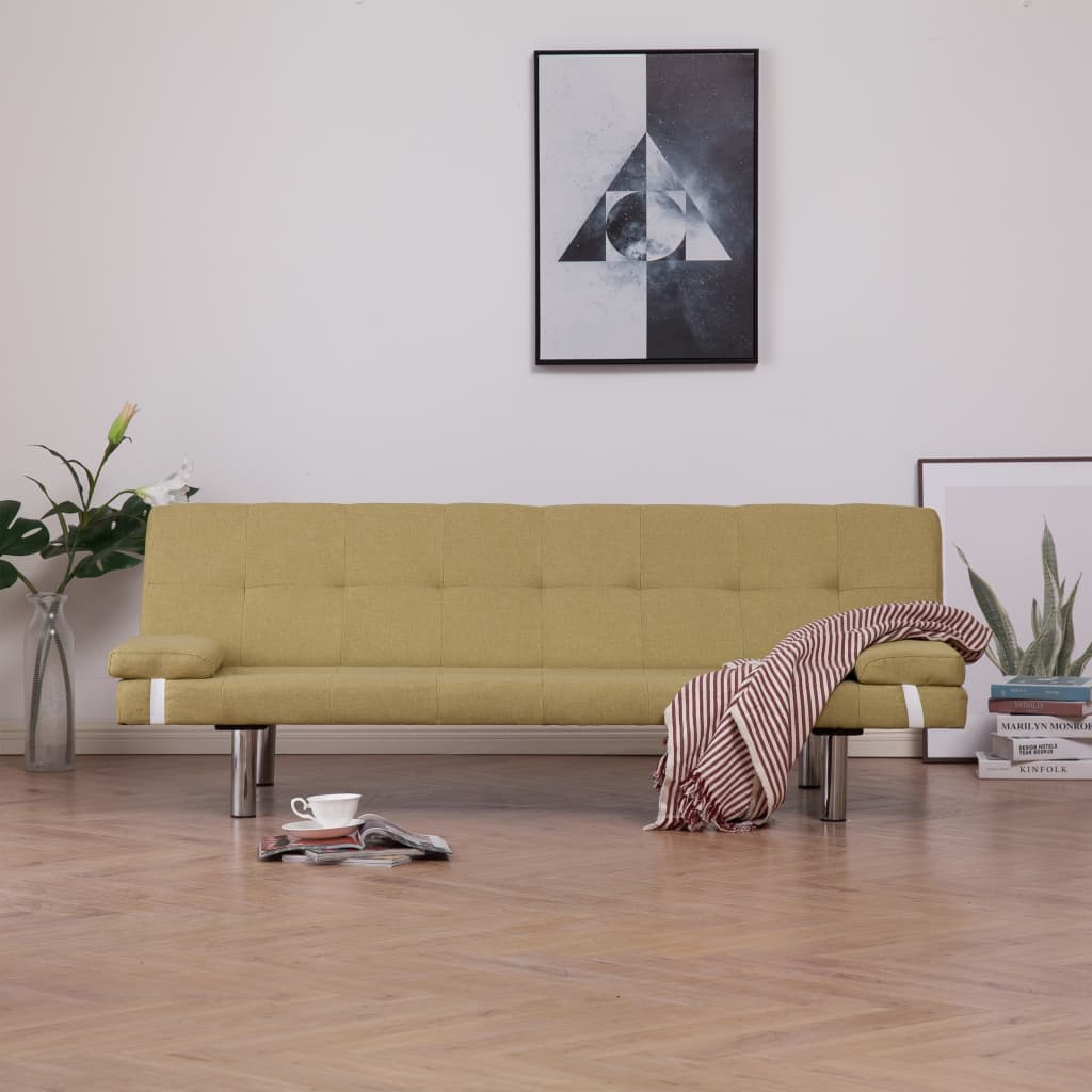 vidaXL Schlafsofa mit zwei Kissen Dunkelgrau Polyester