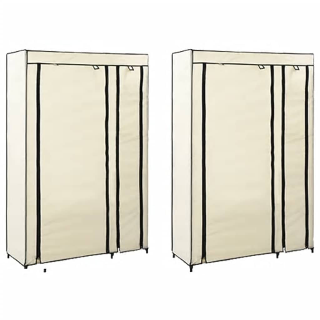 vidaXL Faltschrank Creme 110x45x175 cm Stoff