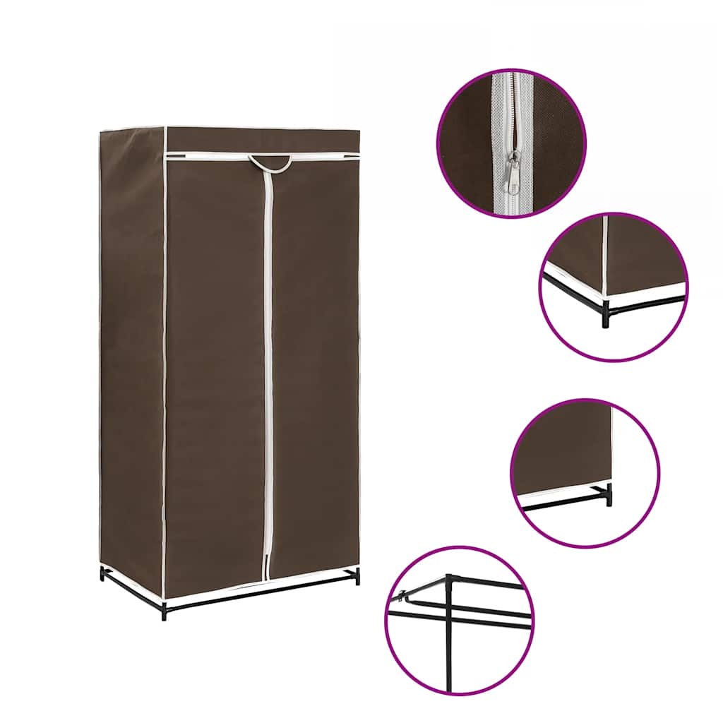 vidaXL Kleiderschrank Schwarz 75×50×160 cm