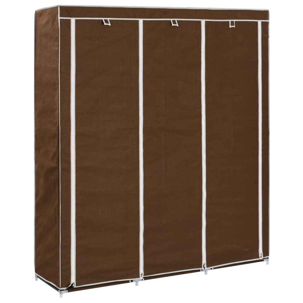 vidaXL Kleiderschrank mit Fächern Stangen Schwarz 150x45x175cm Stoff