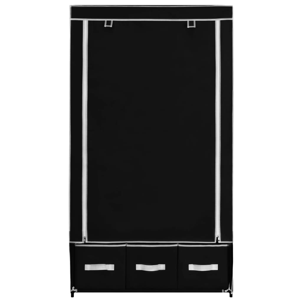 vidaXL Kleiderschrank Schwarz 87 x 49 x 159 cm Stoff