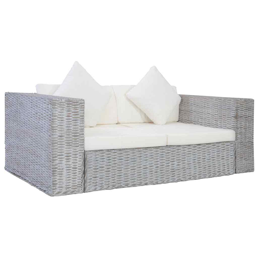 vidaXL 2-Sitzer Sofa Echtes Rattan
