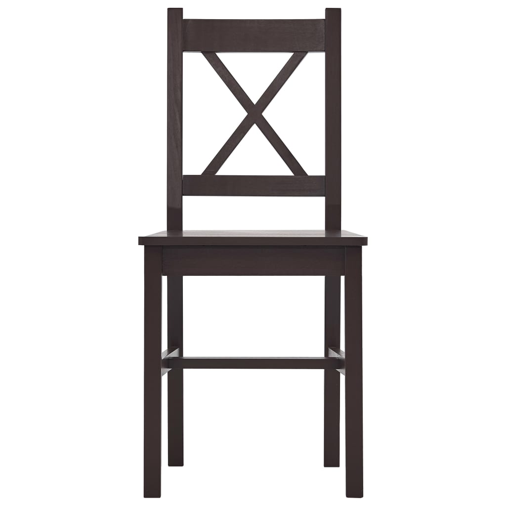 vidaXL 7-tlg. Essgruppe Kiefernholz Dunkelbraun