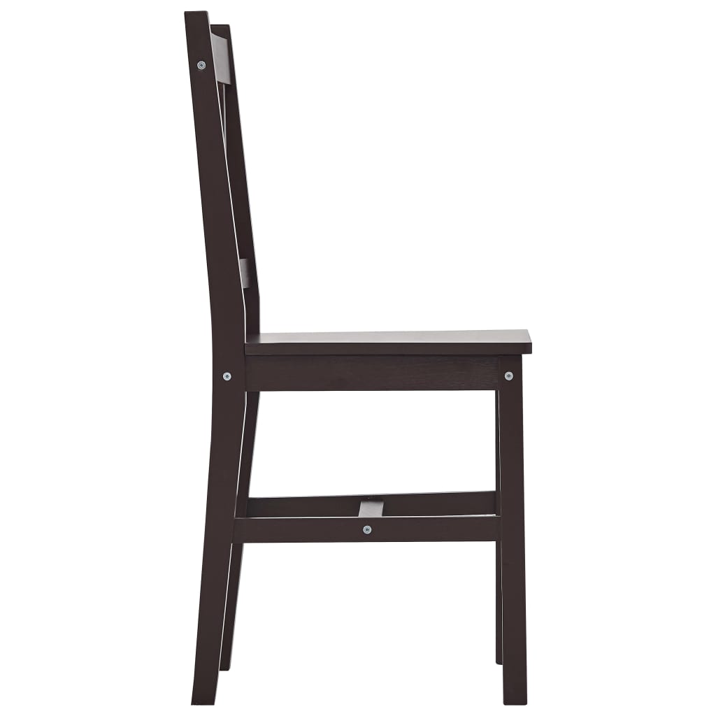 vidaXL 7-tlg. Essgruppe Kiefernholz Dunkelbraun