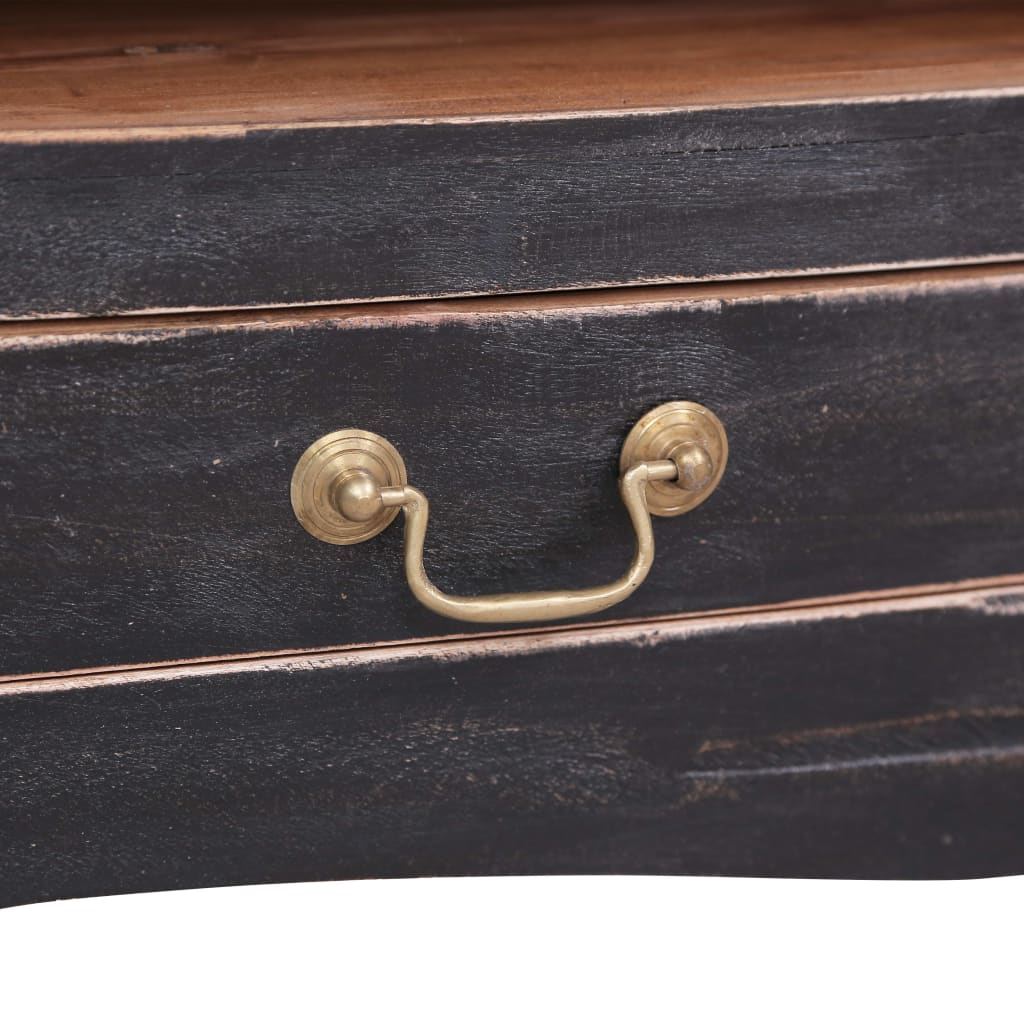 vidaXL TV-Schrank 120x30x40 cm Schwarz Altholz Massiv