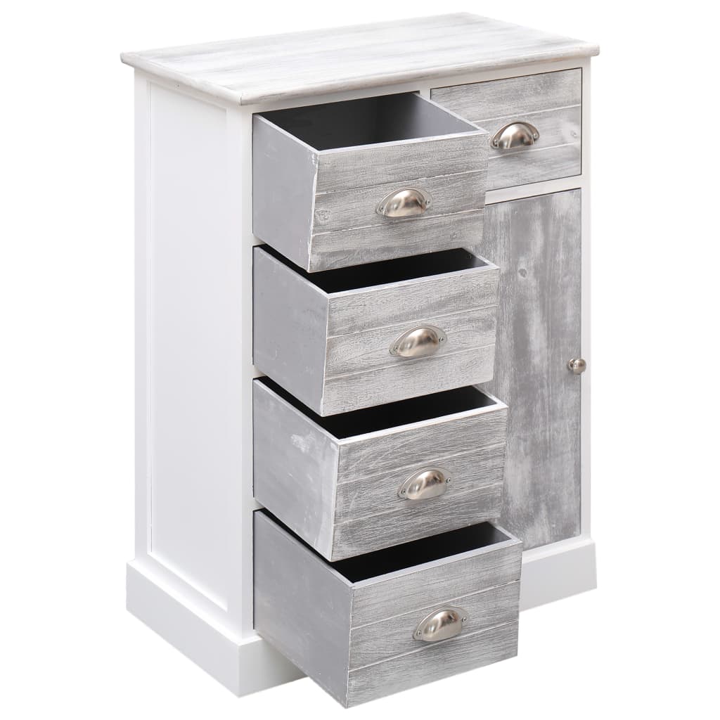 vidaXL Sideboard mit 10 Schubladen Grau 113x30x79 cm Holz