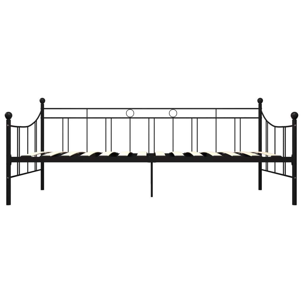 vidaXL Tagesbett-Rahmen Schwarz Metall 90×200 cm