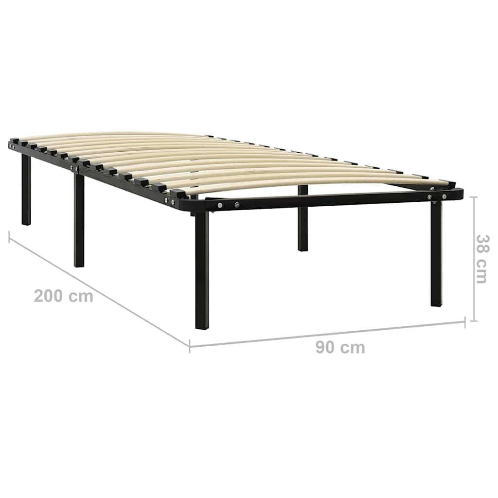 vidaXL Bettgestell Schwarz Metall 90×200 cm