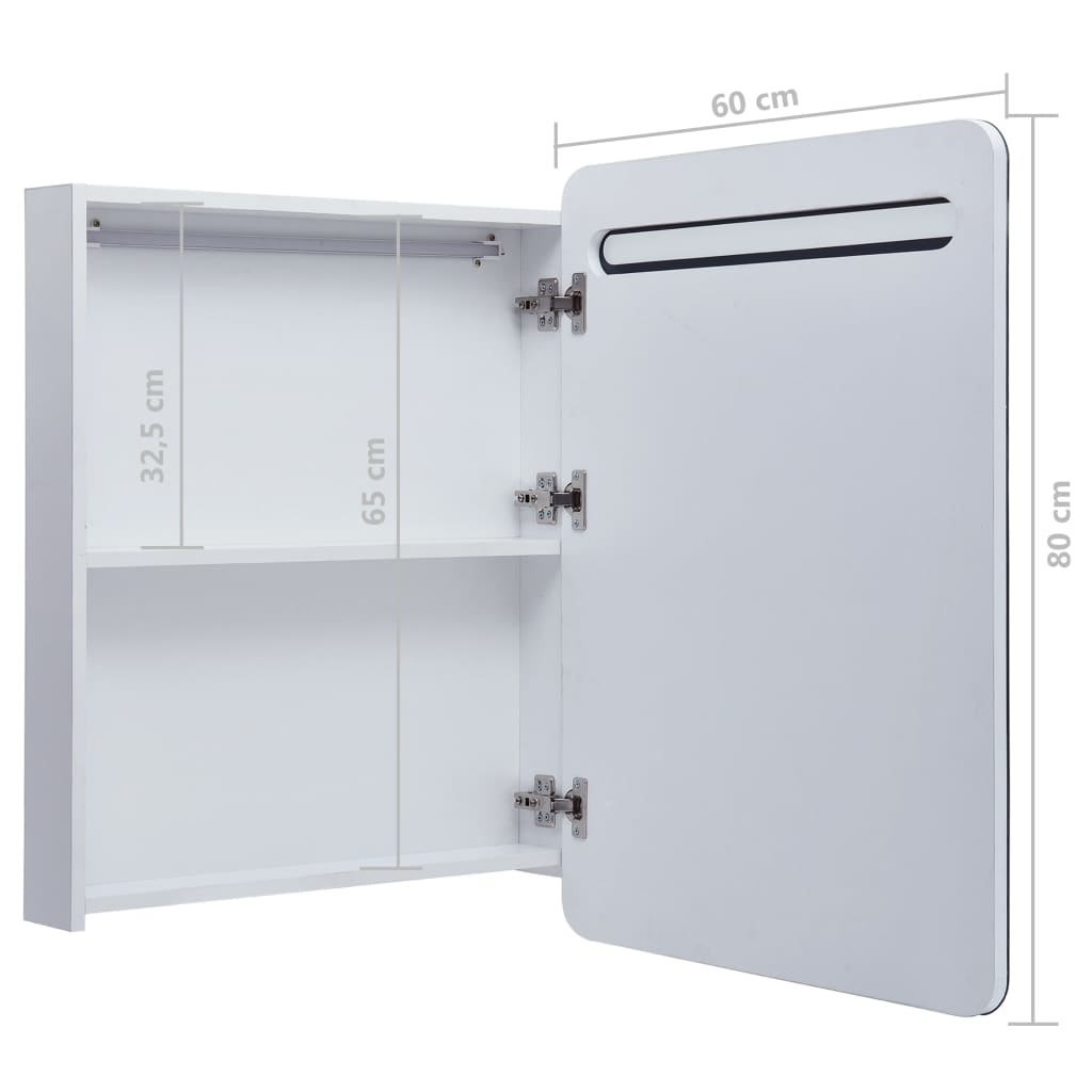 vidaXL LED-Spiegelschrank 60x11x80 cm