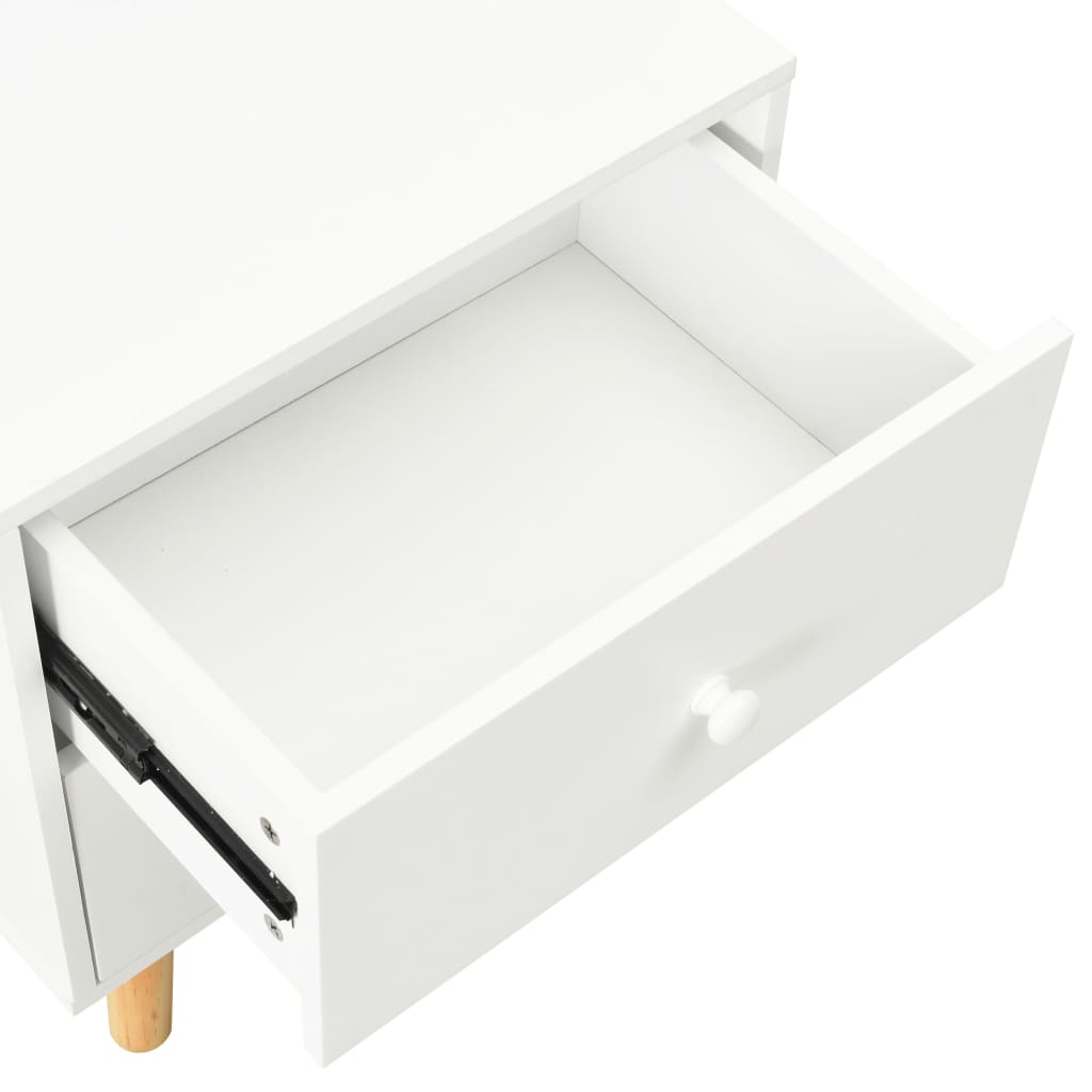 vidaXL Nachttische 2 Stk. Weiß 40 x 30 x 50 cm Kiefer Massivholz