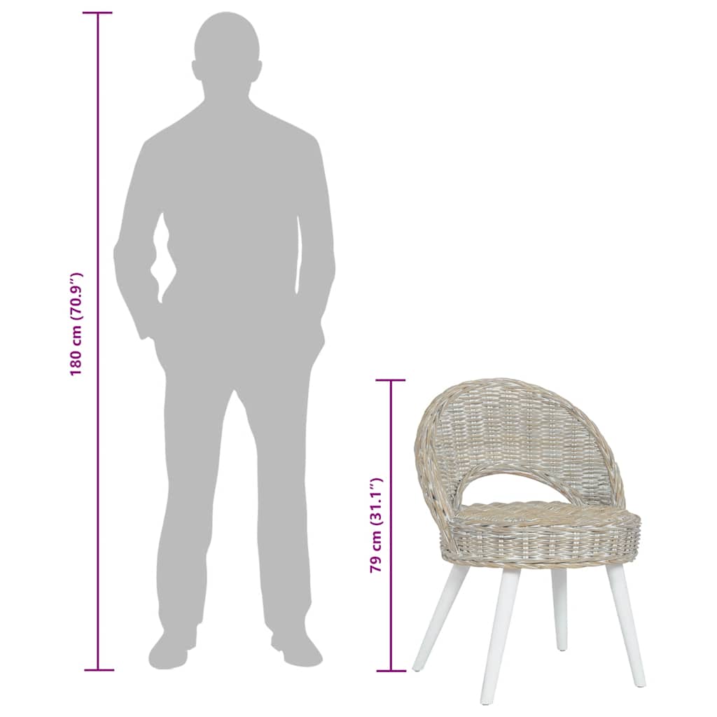 vidaXL Sessel Kubu-Rattan Weiß