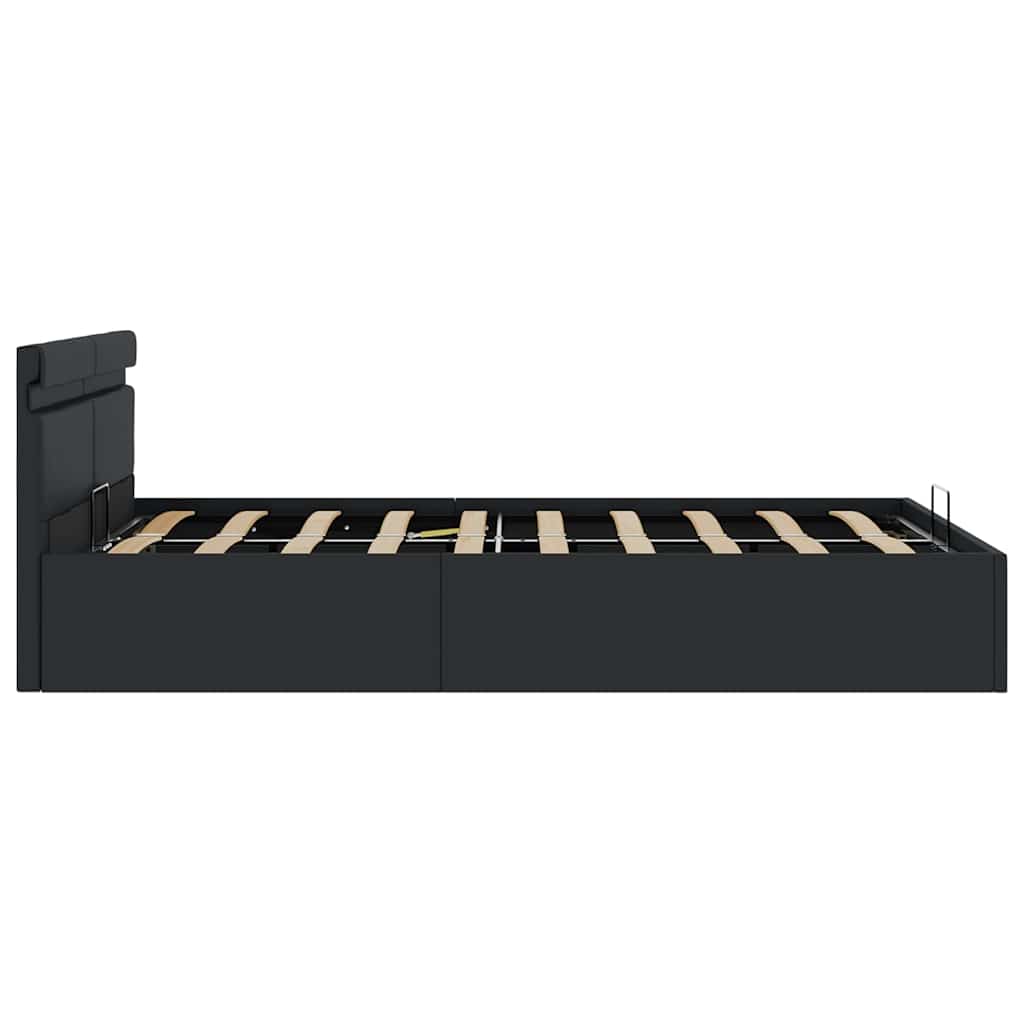 vidaXL Bett mit Bettkasten Hydraulisch LED Kunstleder 140x200 cm