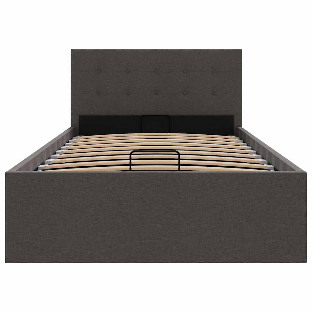 vidaXL Stauraumbett Hydraulisch Dunkelgrau Stoff 100×200 cm