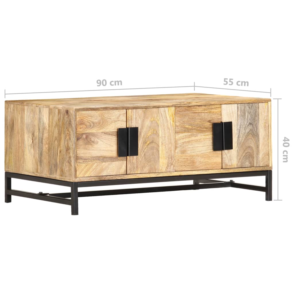 vidaXL Couchtisch 90 x 55 x 40 cm Massivholz Mango