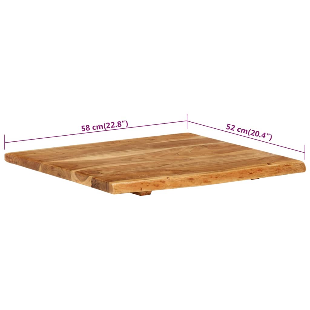 vidaXL Badezimmer-Waschtischplatte Massivholz Akazie 58x52x2,5 cm