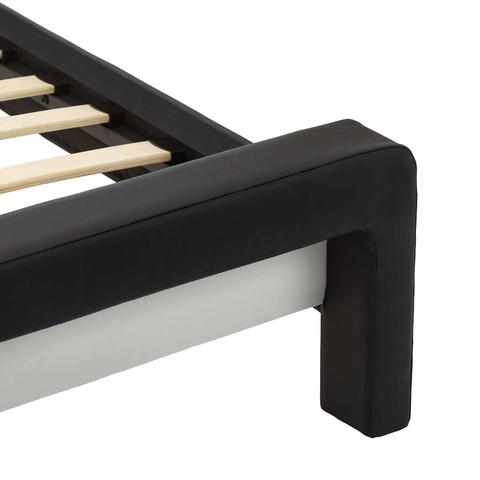 vidaXL Bettrahmen mit Kopfteil Schwarz 218 x 132 x 86,5 cm Kunstleder