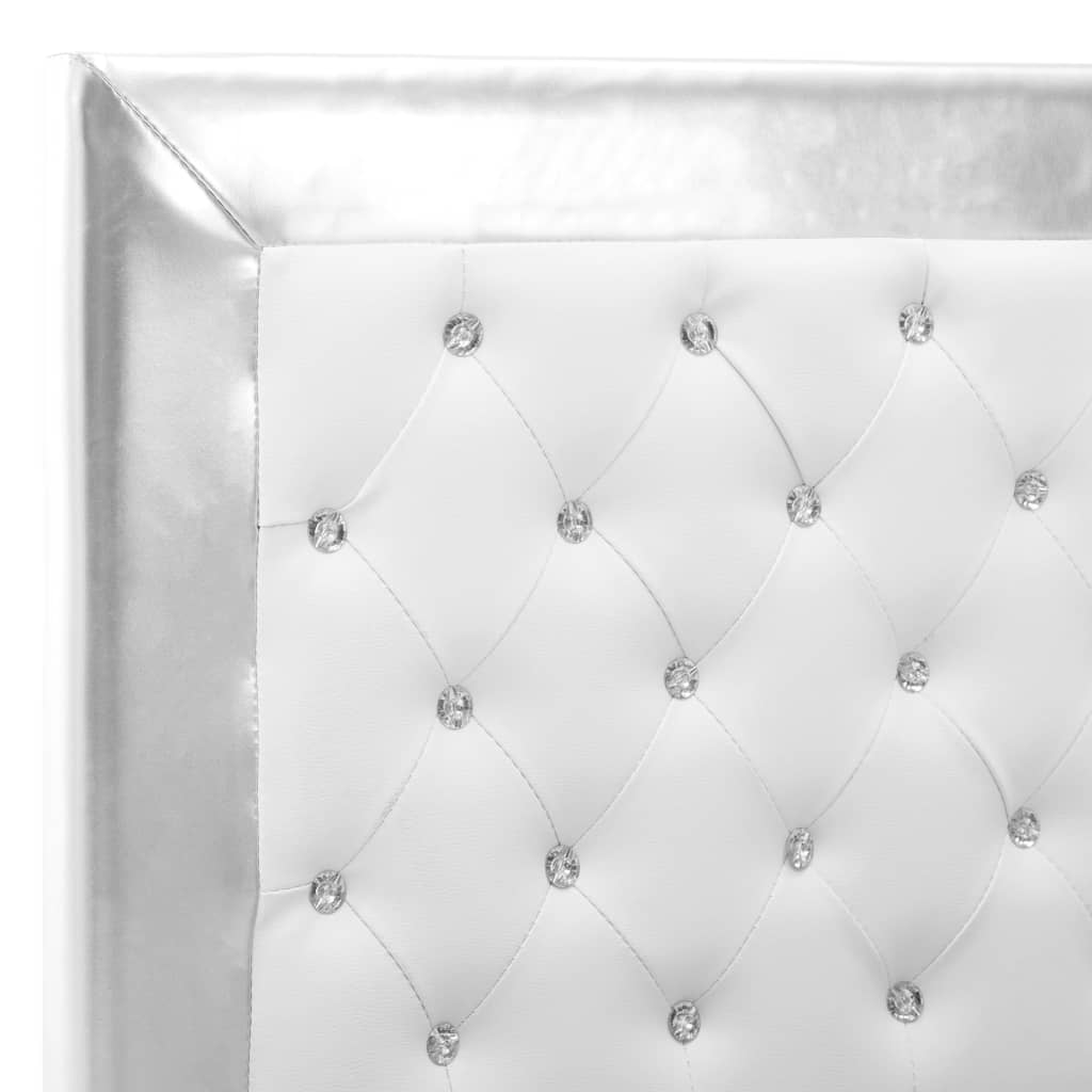 vidaXL Bettgestell Weiß Kunstleder 90 x 200 cm