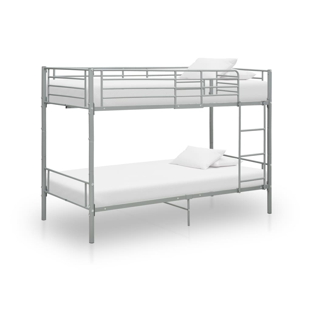 vidaXL Etagenbett Weiß Metall 90×200 cm
