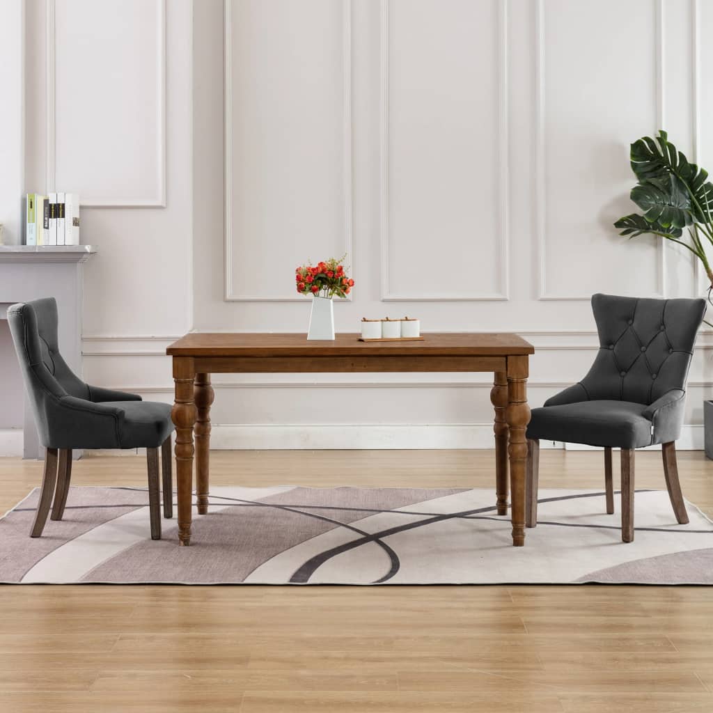 vidaXL Esszimmerstühle 2 Stk. Schwarz Stoff