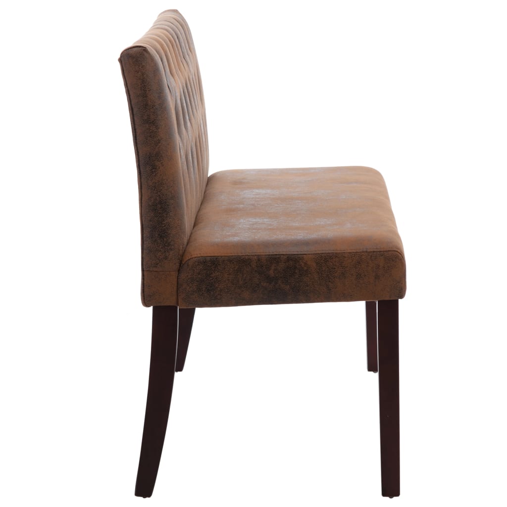 vidaXL Sitzbank 148,5 cm Braun Wildleder-Optik