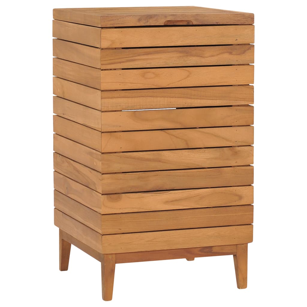 vidaXL Wäschekorb 40×30×45 cm Teak Massivholz