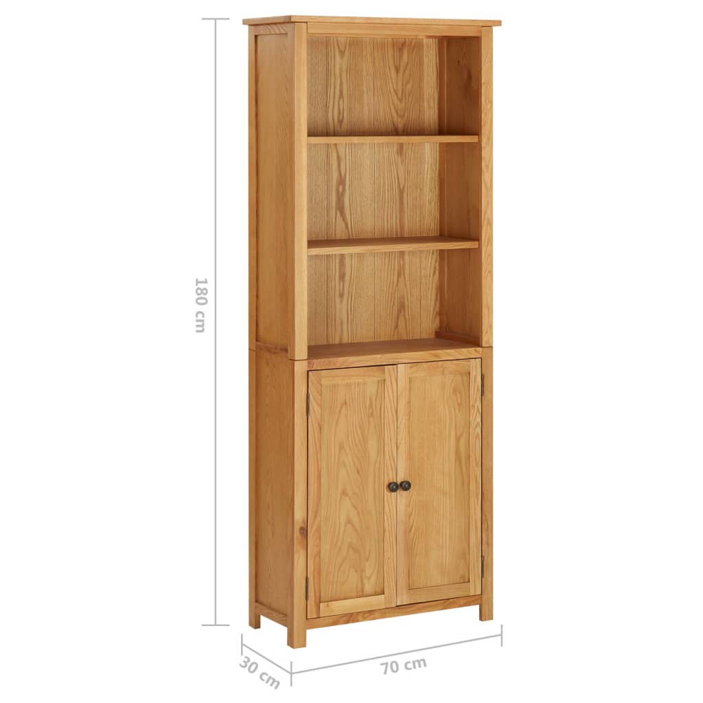 vidaXL Bücherregal mit 2 Türen 70x30x180 cm Massivholz Eiche