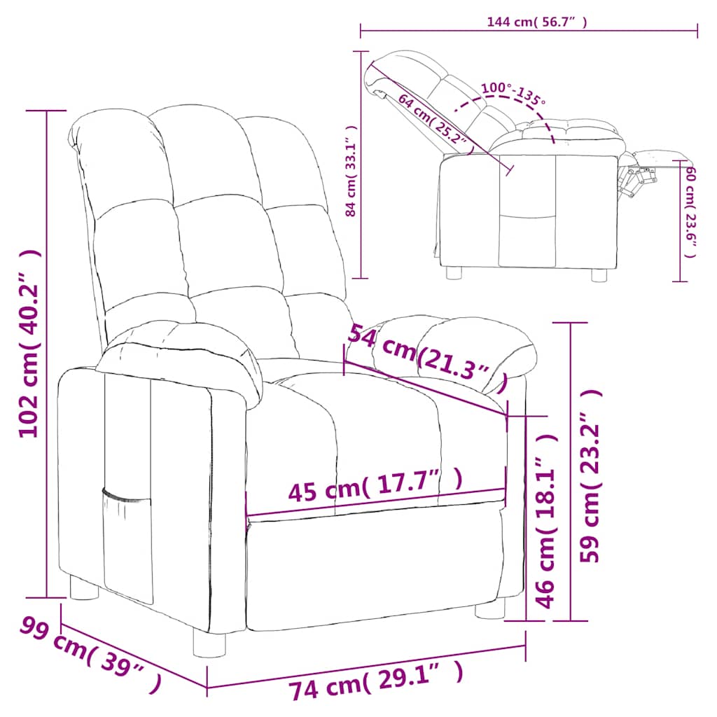 vidaXL Relaxsessel Hellgrau Stoff