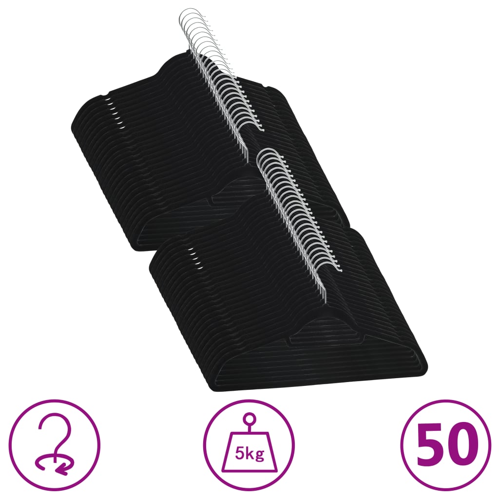 vidaXL 20 Stk. Kleiderbügel-Set Anti-Rutsch Grau Samt