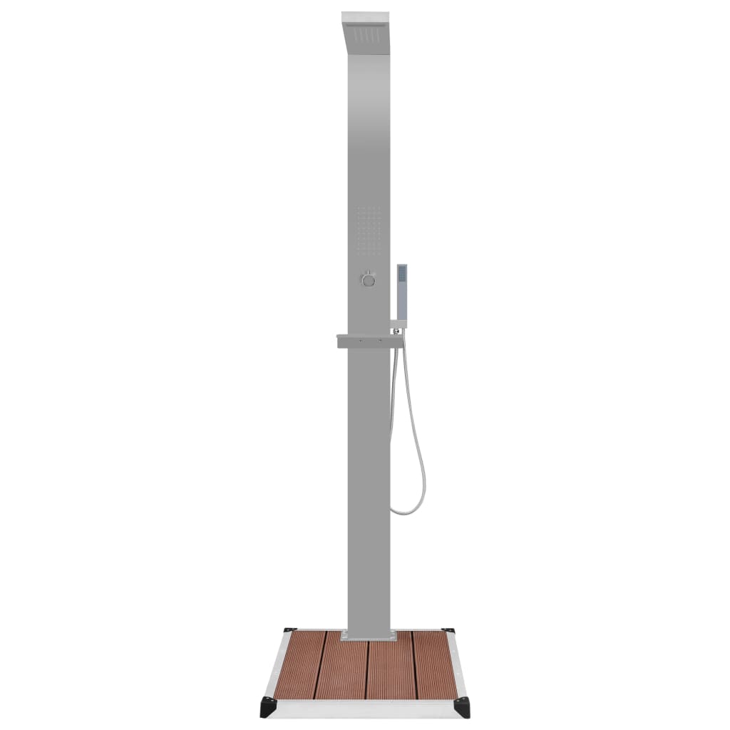 vidaXL Gartendusche mit Bodenelement WPC Edelstahl