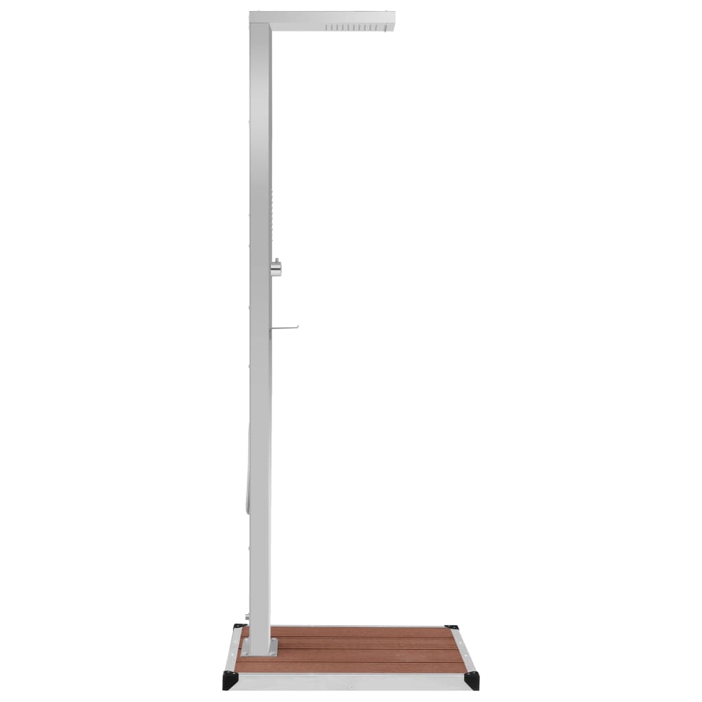 vidaXL Gartendusche mit Bodenelement WPC Edelstahl