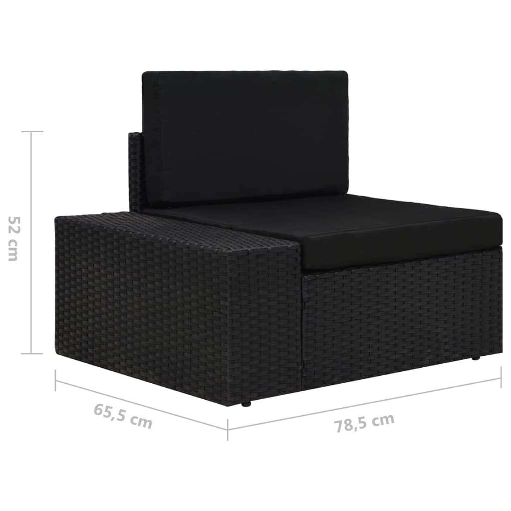 vidaXL 5-tlg. Garten-Lounge-Set Poly Rattan Schwarz