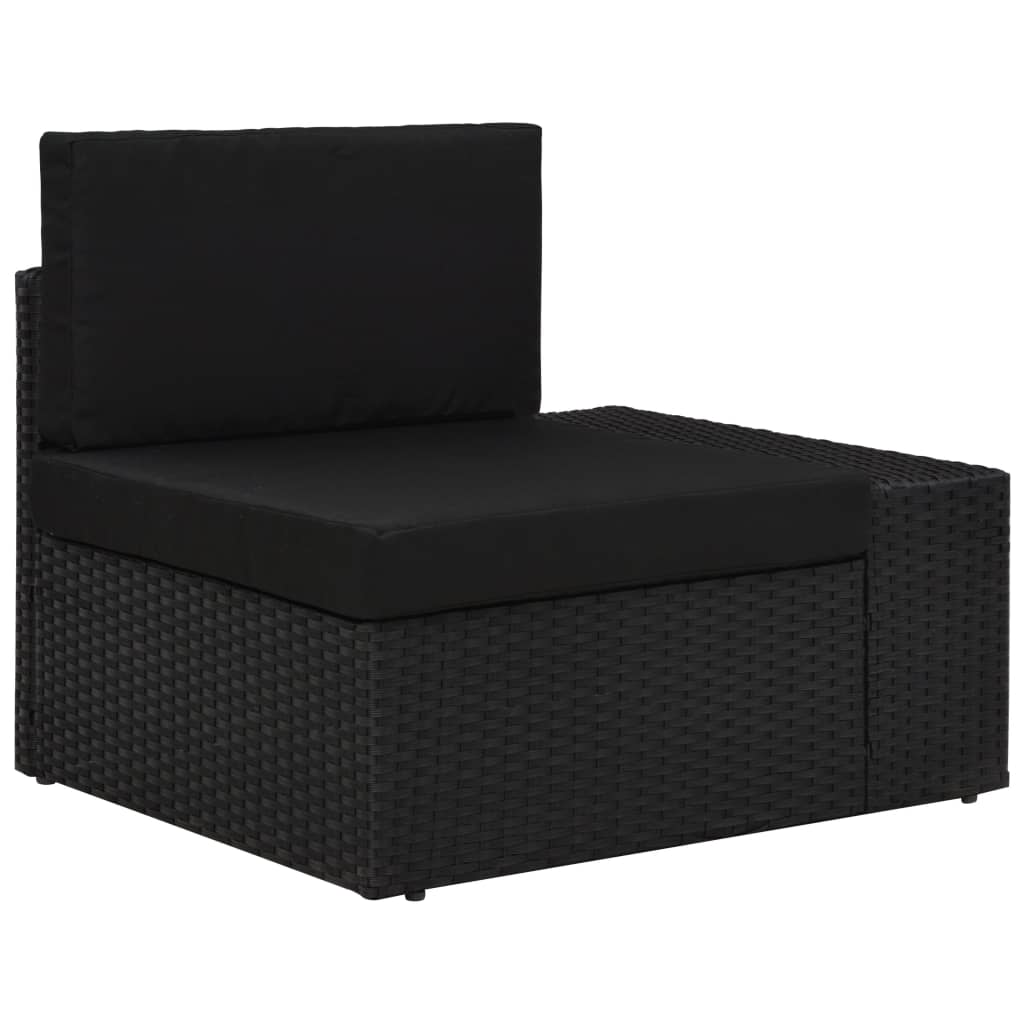 vidaXL 5-tlg. Garten-Lounge-Set Poly Rattan Schwarz