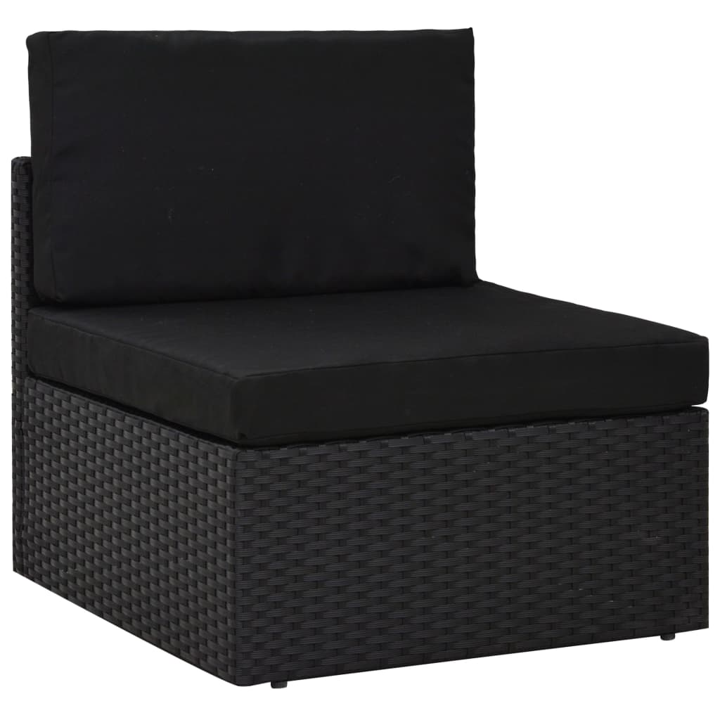 vidaXL 10-tlg. Garten-Lounge-Set Poly Rattan Schwarz