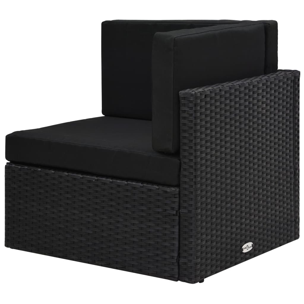 vidaXL 7-tlg. Garten-Lounge-Set Poly Rattan Schwarz