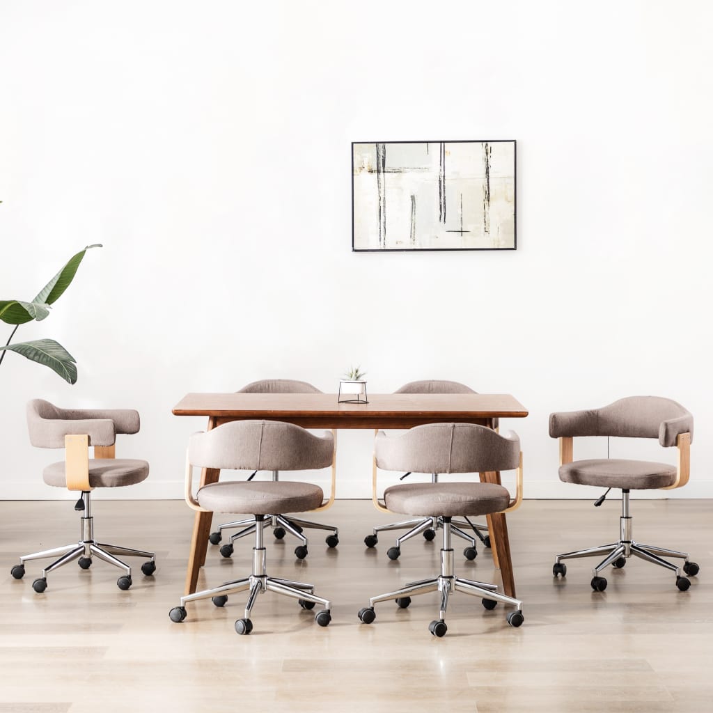 vidaXL Esszimmerstuhl Drehbar Schwarz Bugholz und Kunstleder