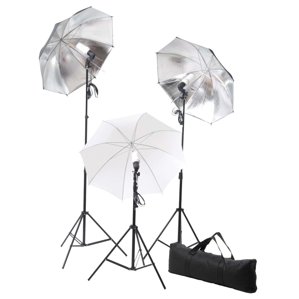 vidaXL Fotostudio-Set mit Lampen und Hintergrundsystem