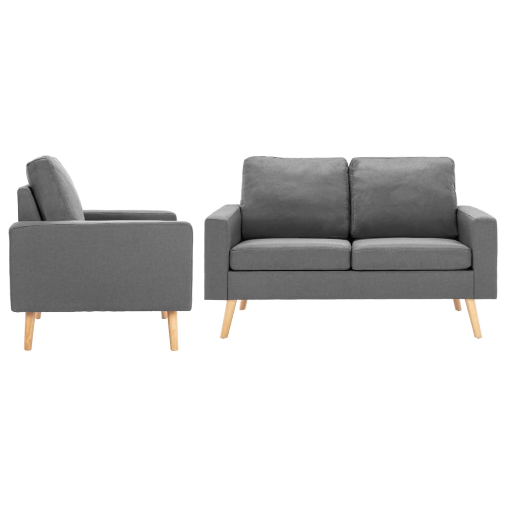 vidaXL 2-Sitzer-Sofa Hellgrau Stoff