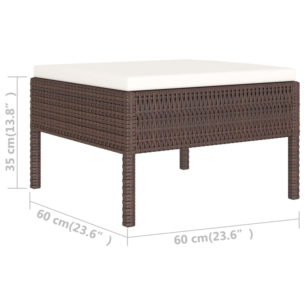 vidaXL 6-tlg. Garten-Lounge-Set mit Auflagen Poly Rattan Braun