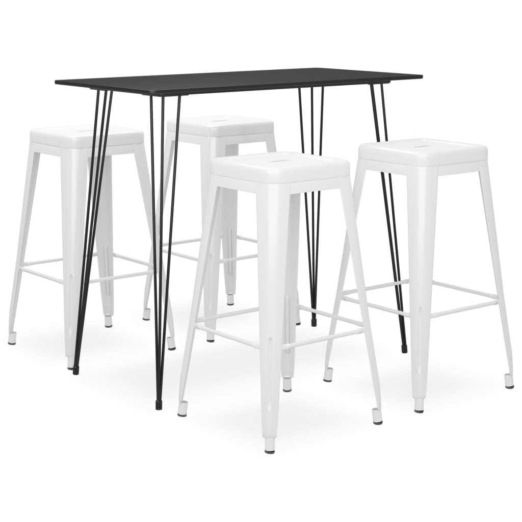 vidaXL 5-tlg. Bar-Set Schwarz