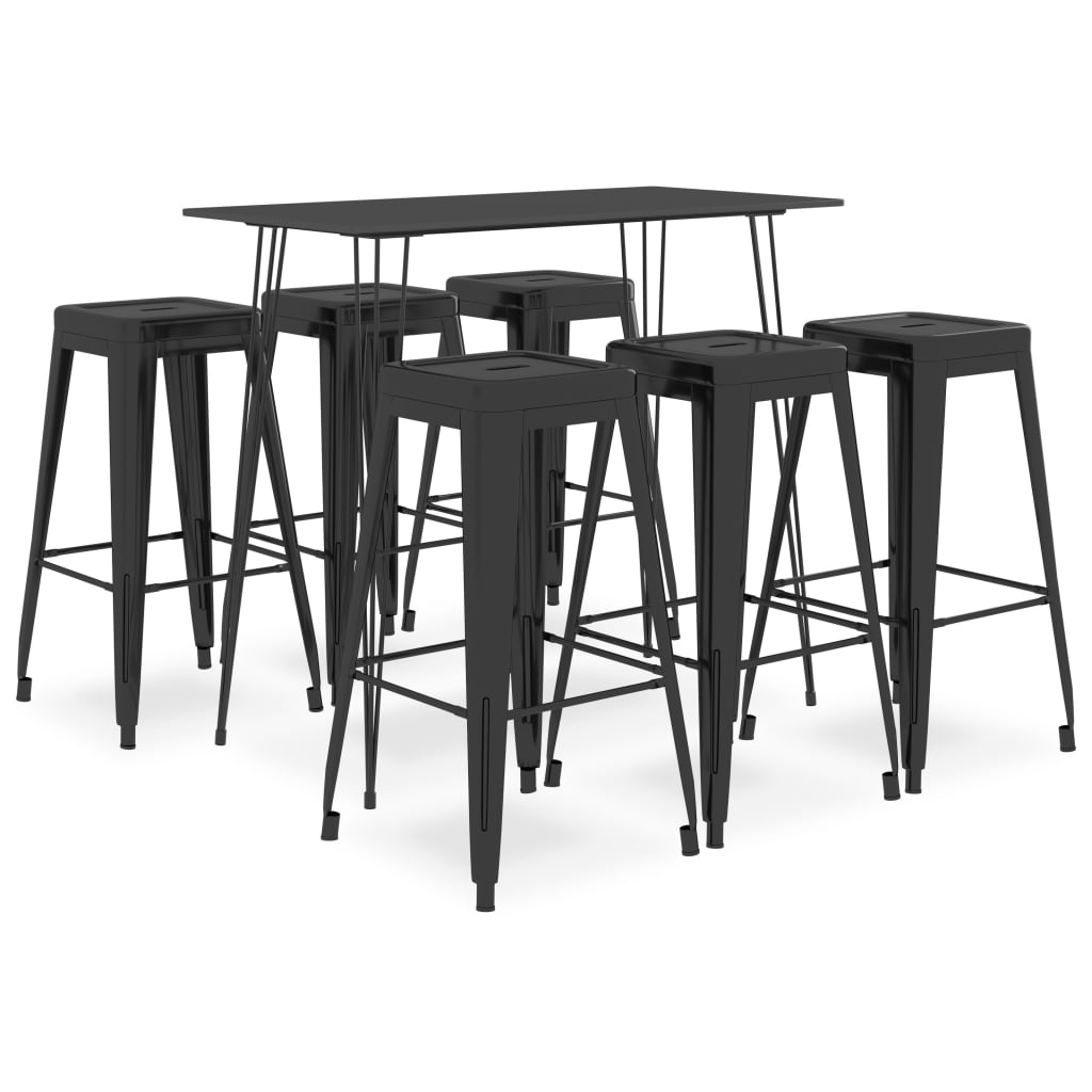 vidaXL 5-tlg. Bar-Set Schwarz