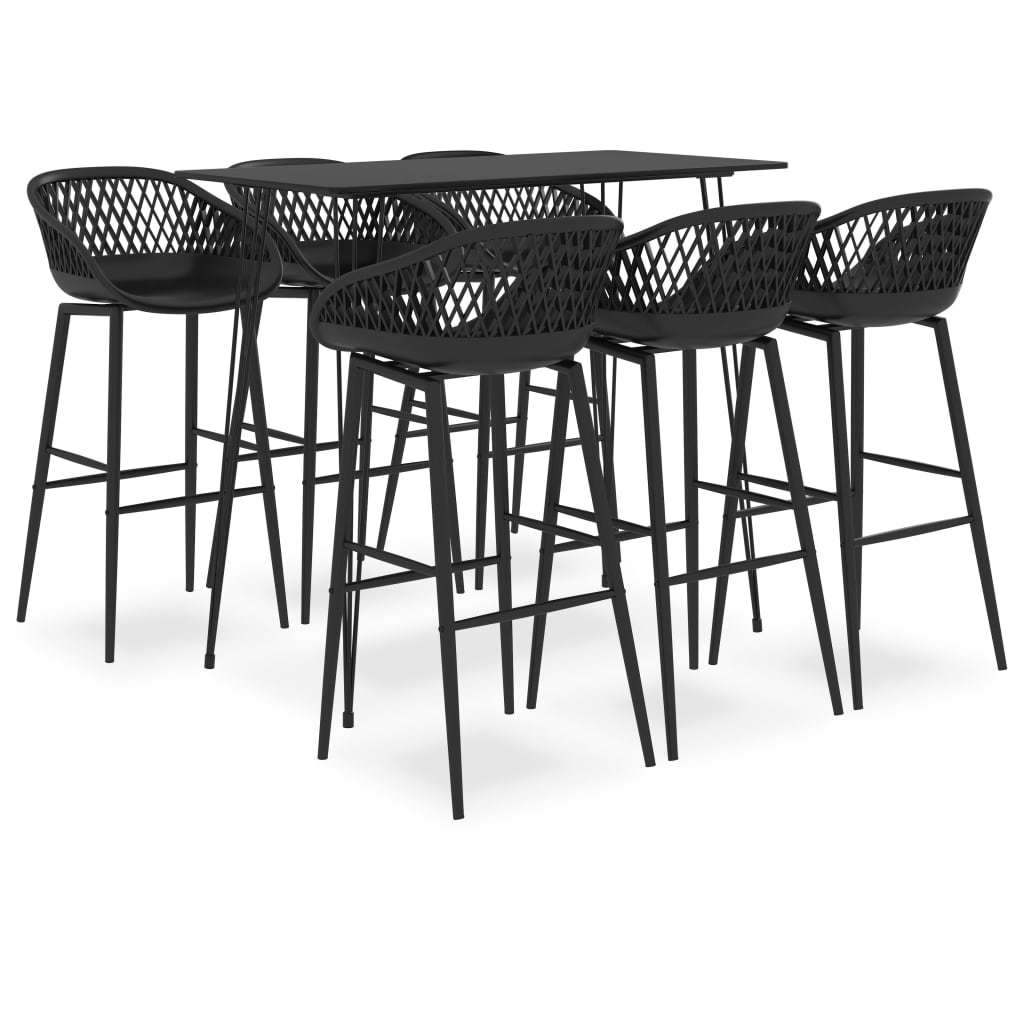 vidaXL 5-tlg. Bar-Set Schwarz