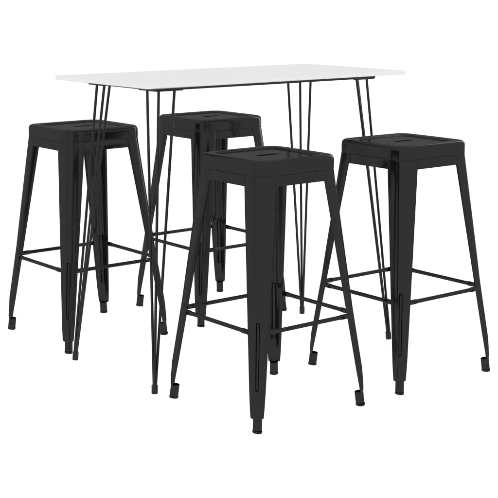 vidaXL 5-tlg. Bar-Set Schwarz