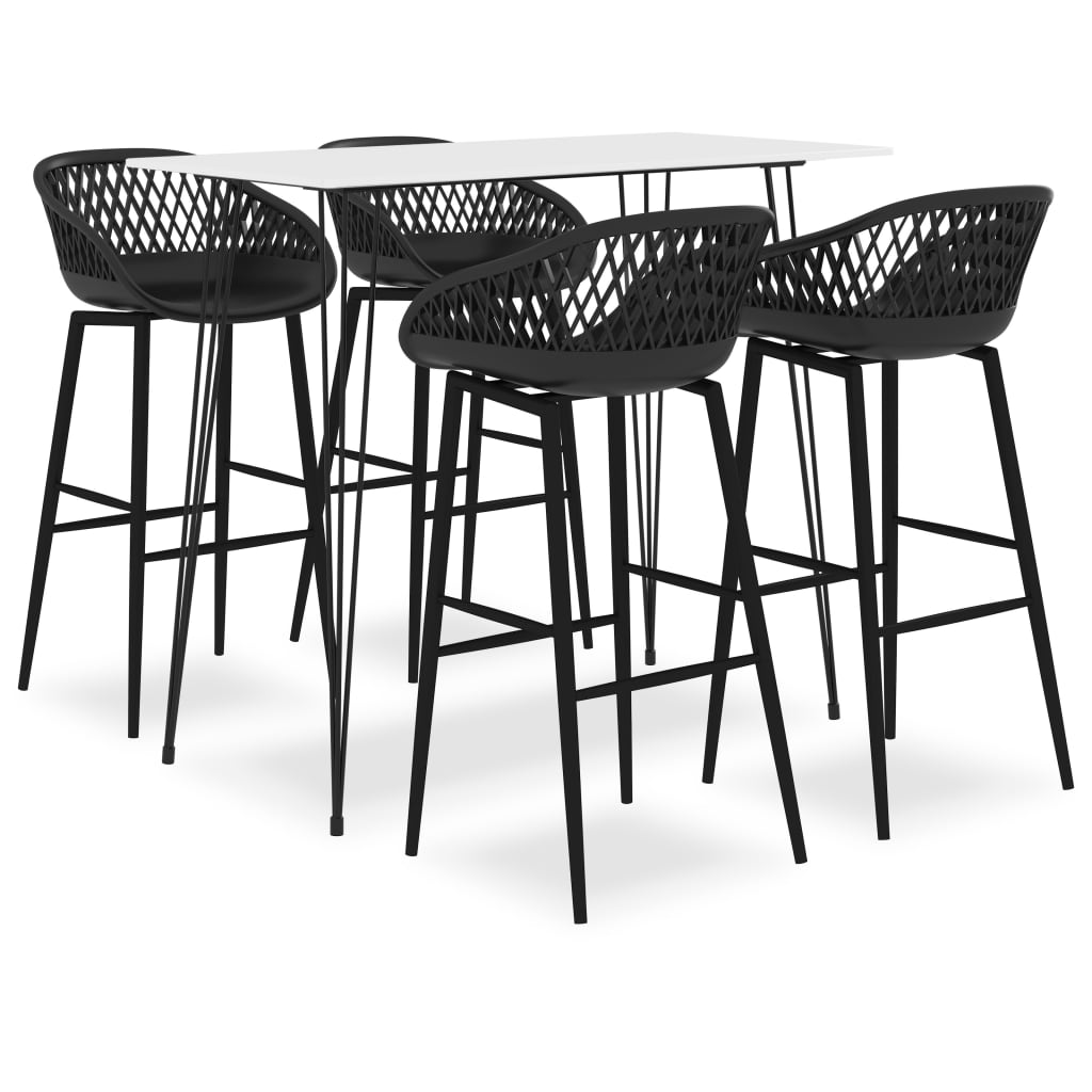 vidaXL 5-tlg. Bar-Set Schwarz