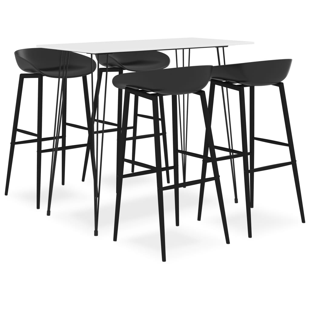 vidaXL 5-tlg. Bar-Set Schwarz