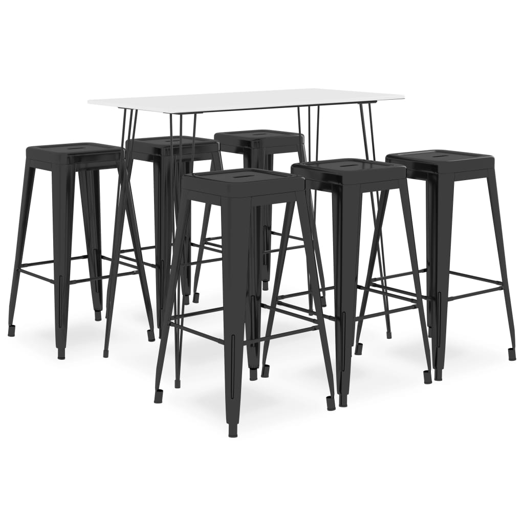 vidaXL 5-tlg. Bar-Set Schwarz