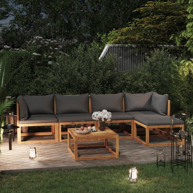 vidaXL 4-tlg. Garten-Lounge-Set mit Auflagen Massivholz Akazie