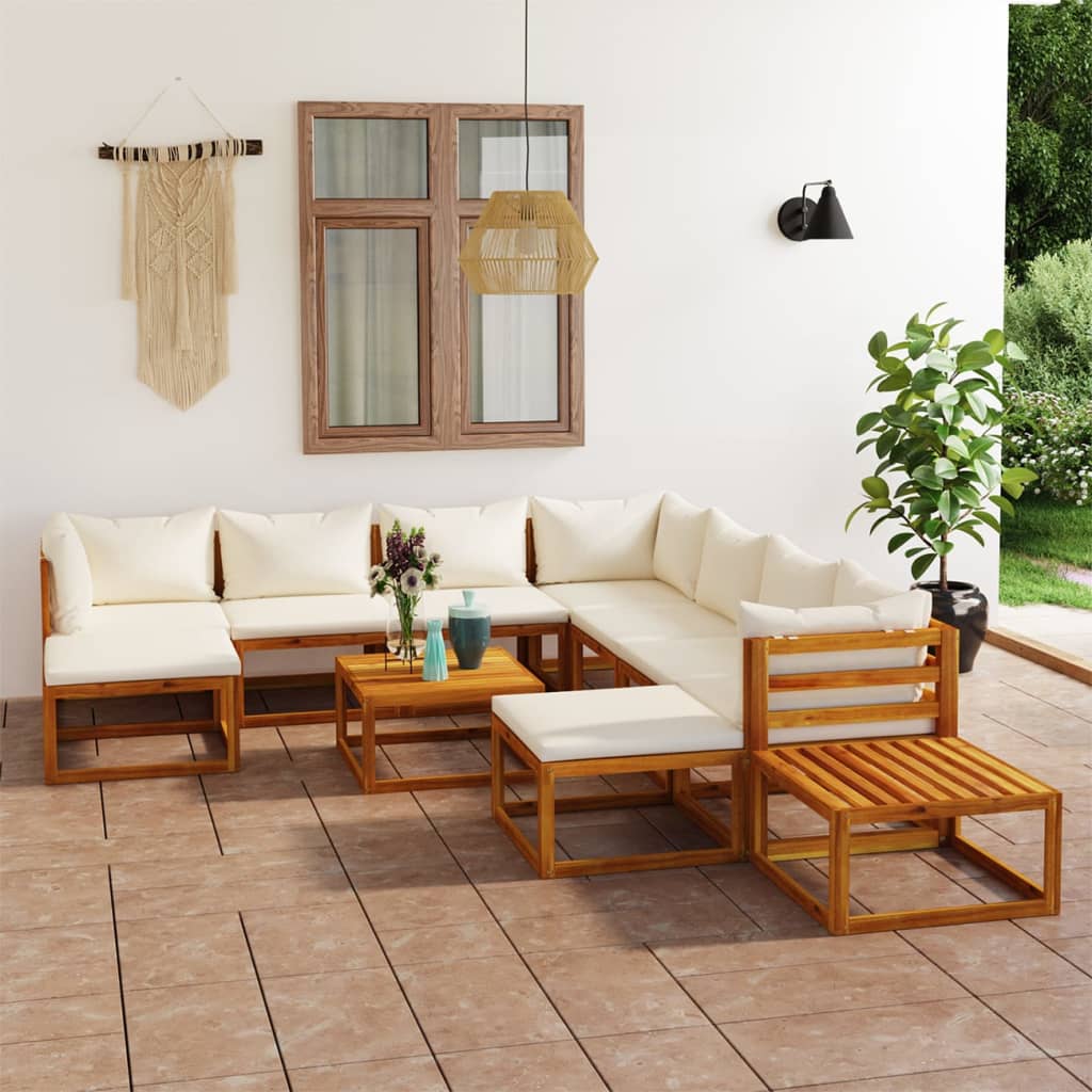 vidaXL 4-tlg. Garten-Lounge-Set mit Auflagen Massivholz Akazie